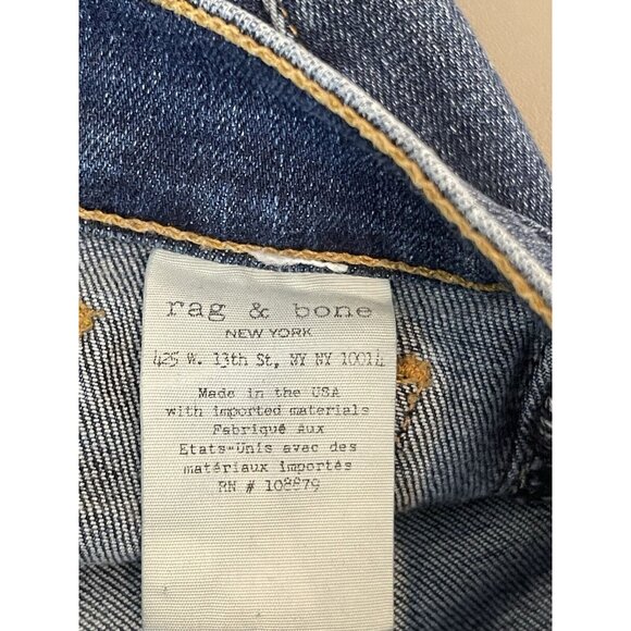Rag & Bone Jeans Size 24 High Rise Skinny 10 Inch Capri Studded Blue Revolve - Picture 9 of 10